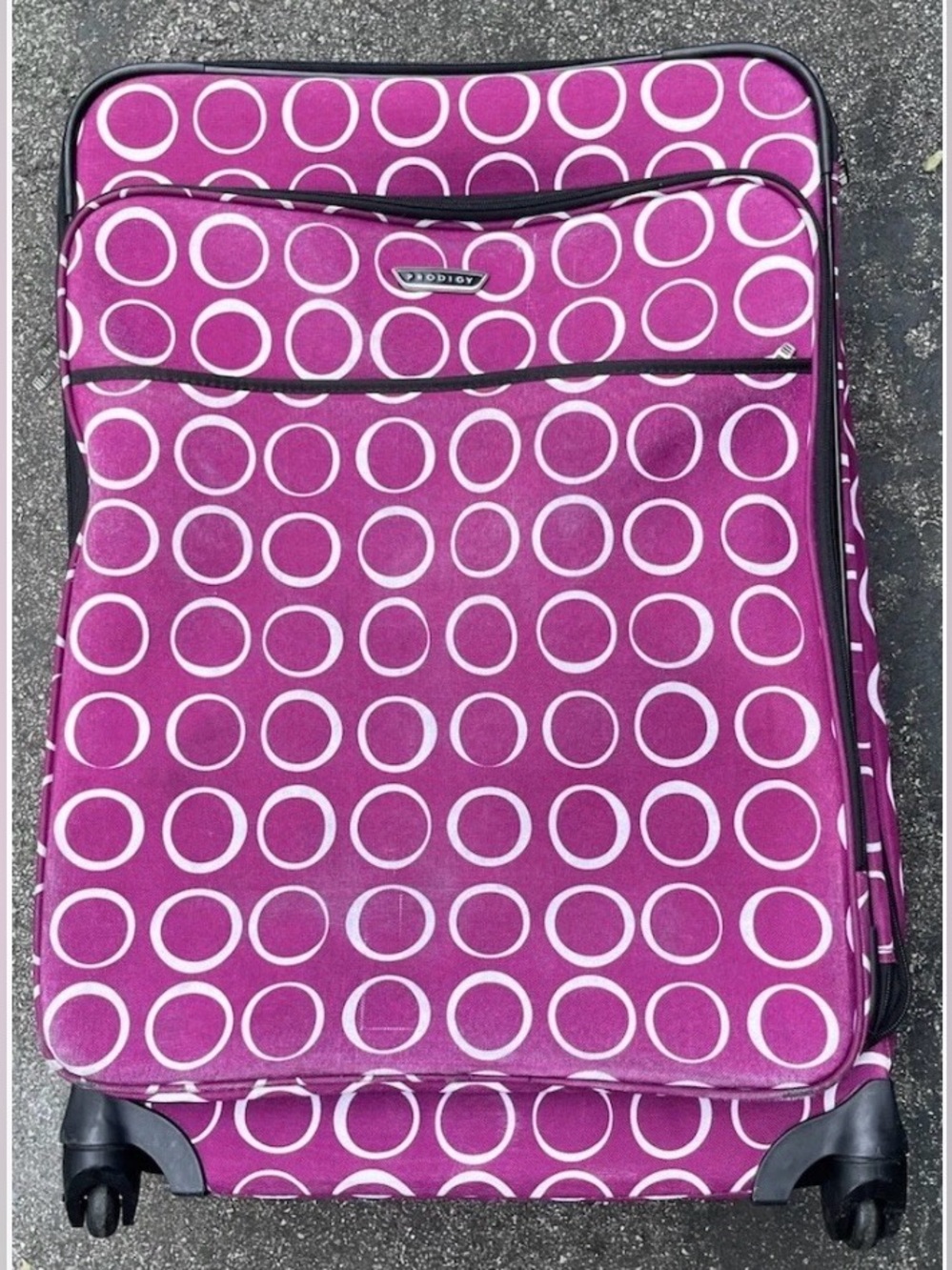 Prodigy 26.5” Expandable Spinner Suitcase Purple 4 Wheel Rolling Luggage